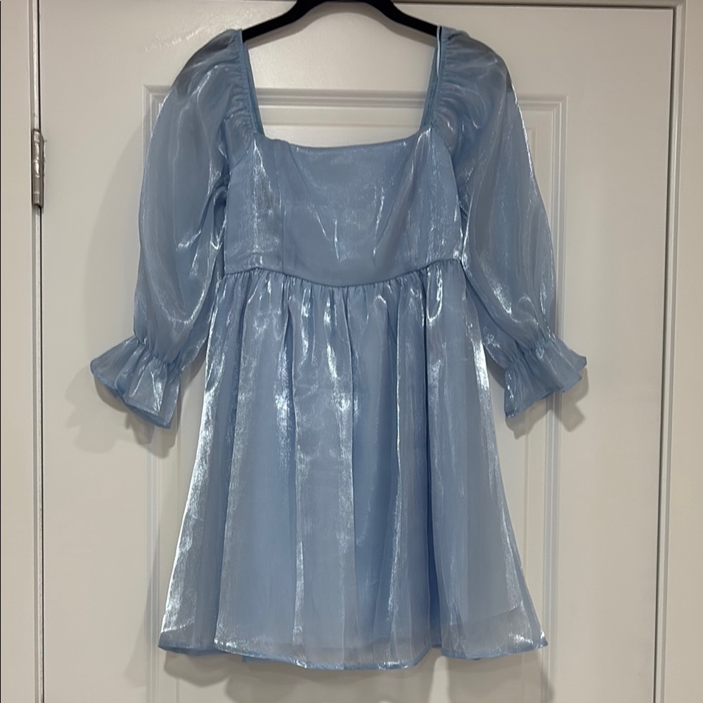 Shimmery Blue Mini Dress
